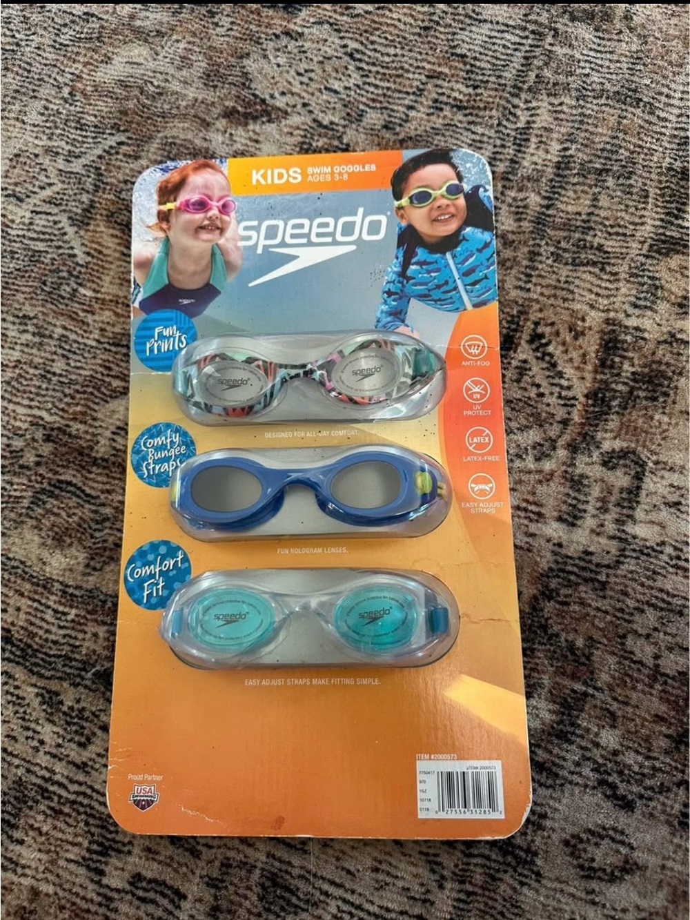Speedo Kids 3-Pack Swim Goggles - Pink, Blue, Teal